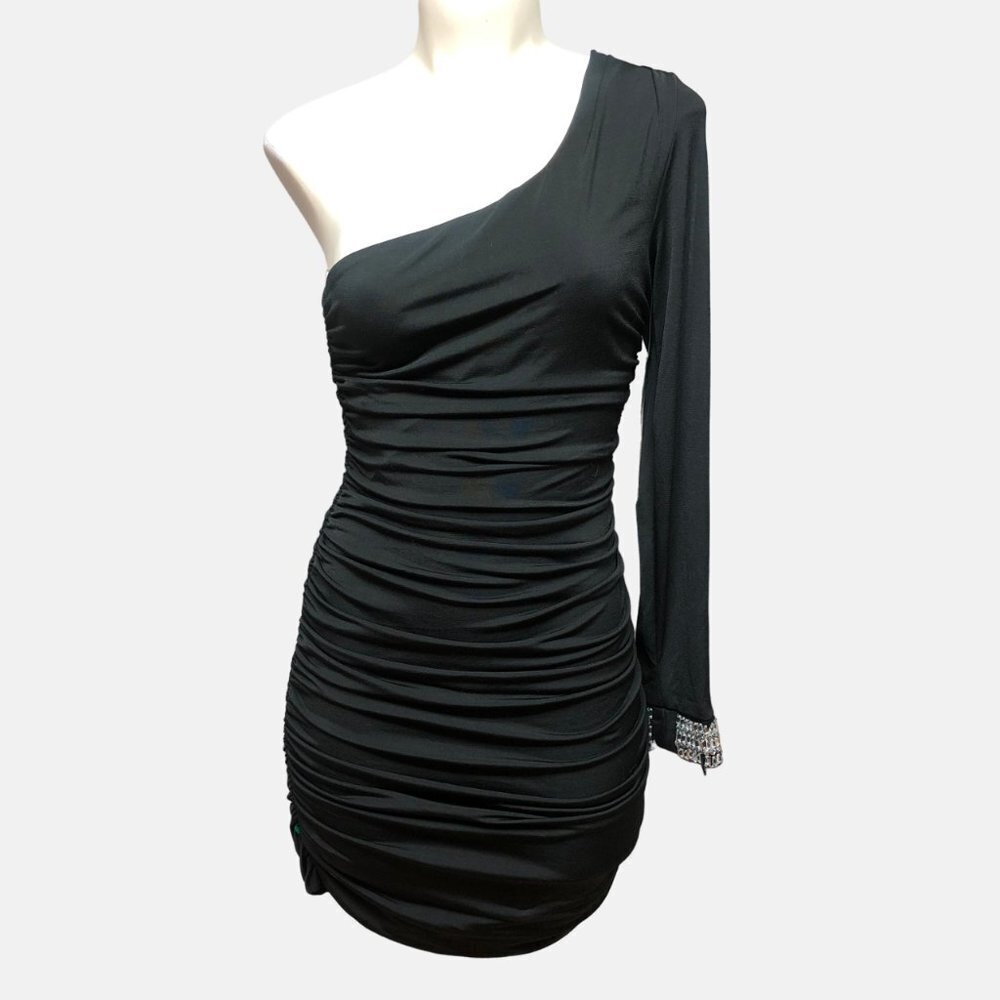 NWT Emerald Sundae Off The Shoulder Black Cocktail Party Mini Dress Medium